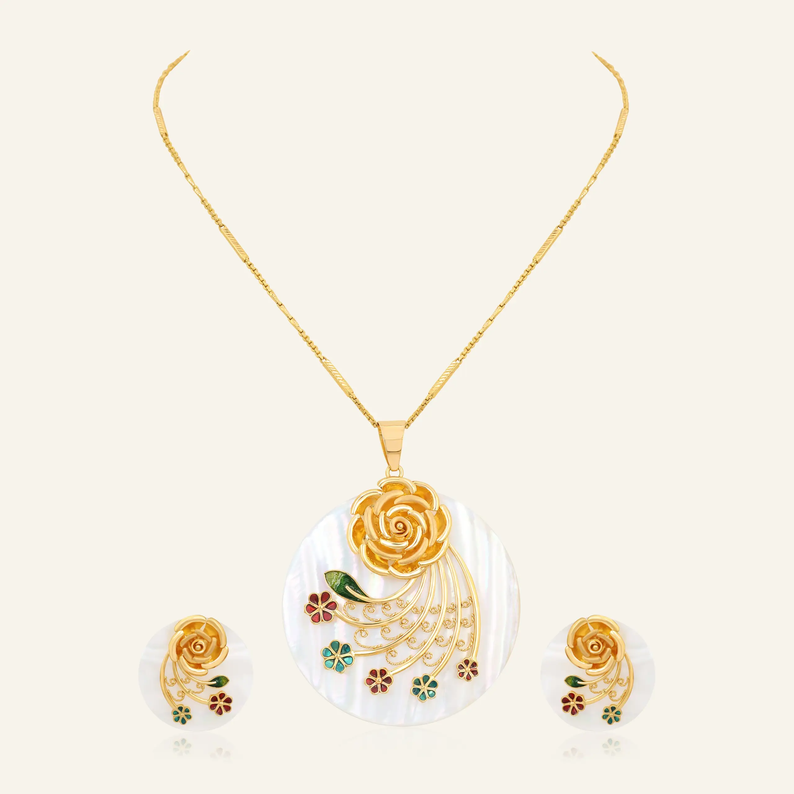 Rosalia Shell Pendant Set